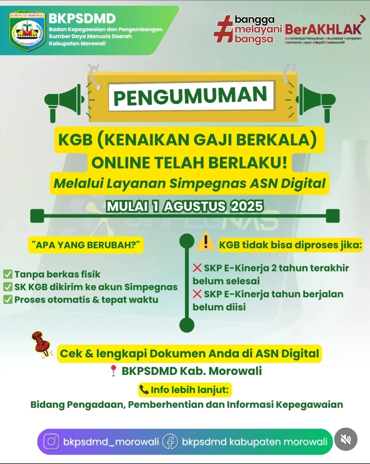 Layanan Kenaikan Gaji Berkala (KGB) Online Melalui SIMPEGNAS ASN Digital