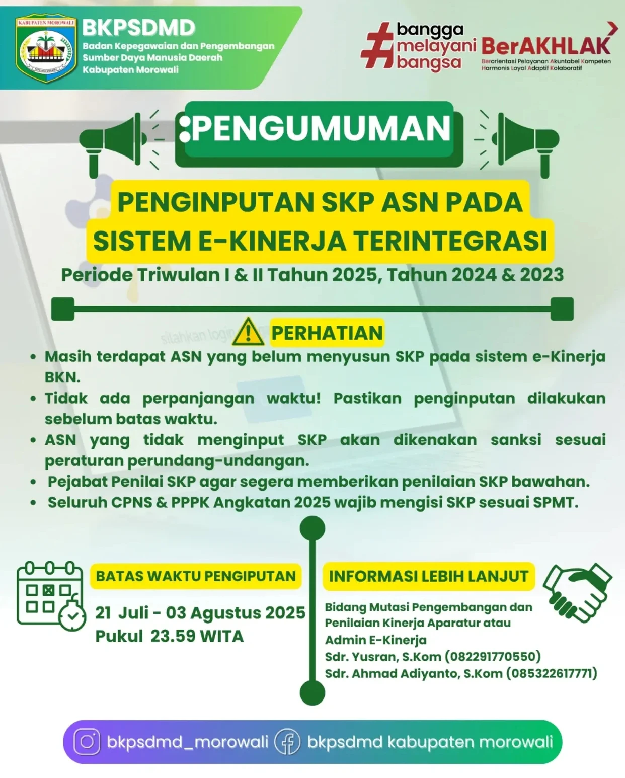 Penginputan SKP ASN pada Sistem E-Kinerja Terintegrasi